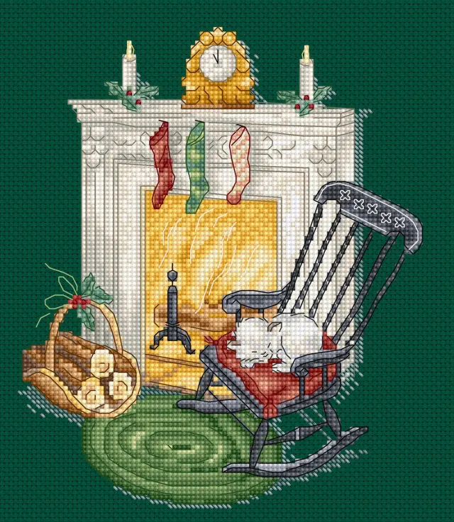 Leti Stitch L8224 Resting by the Chimney borduurpakket 15x17
