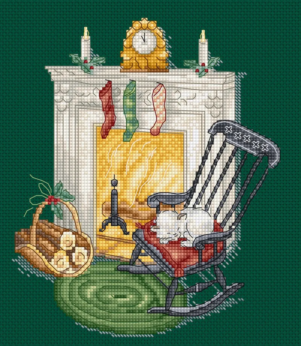 Leti Stitch L8224 Resting by the Chimney borduurpakket 15x17