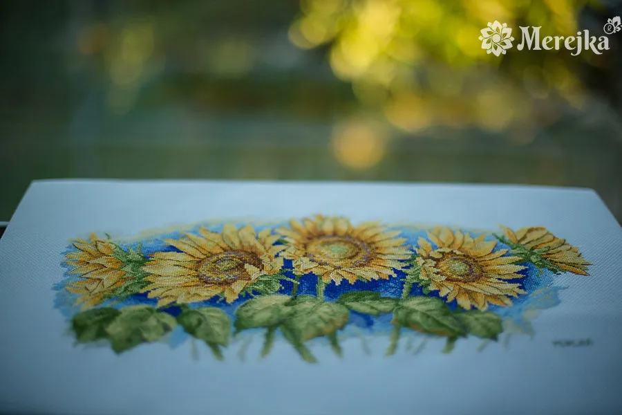Merejka Bright Sunflowers borduurpakket 43x24