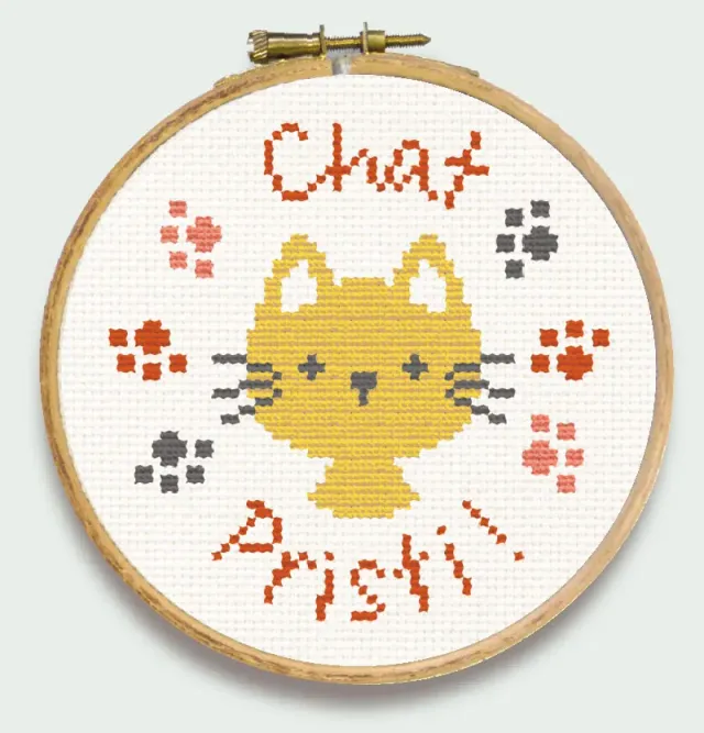LiliPoints Mini Kit Chat borduurpakket kat 11 cm