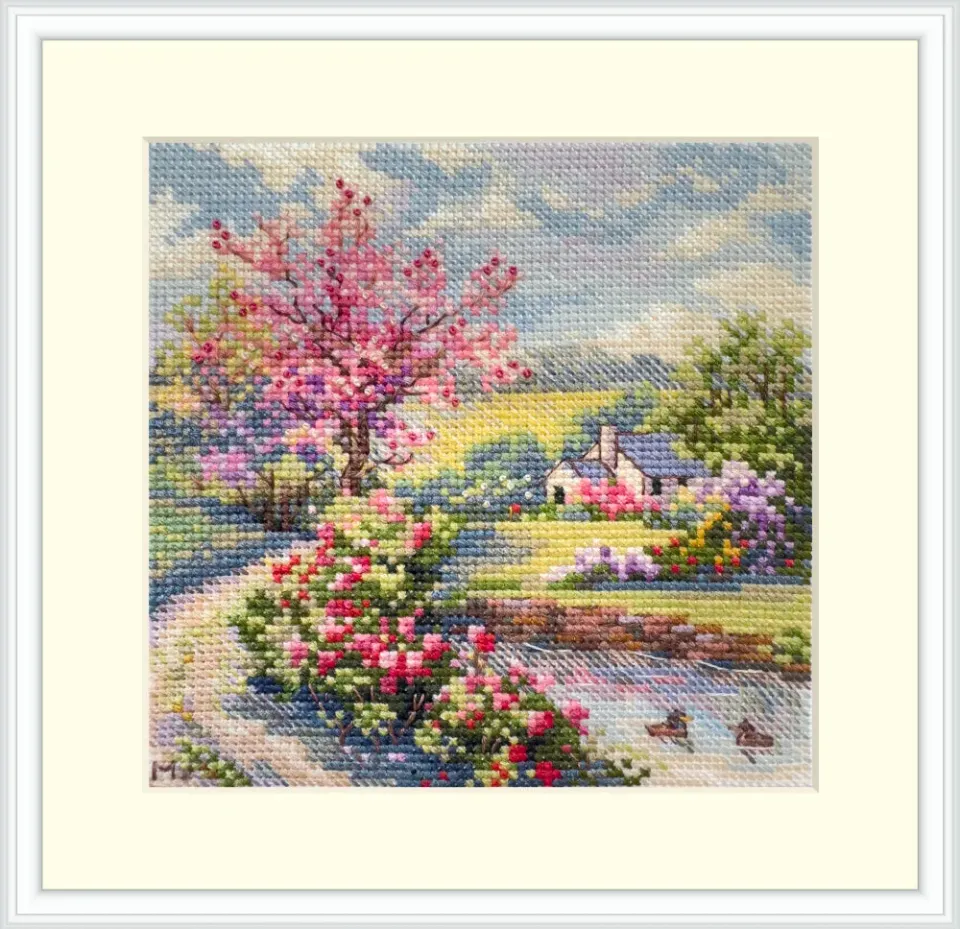 Merejka Spring borduurpakket 11,5x11,5 bloemen