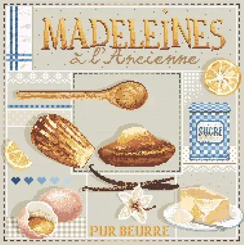 Madame la Fée Madeleines à l'Ancienne 185 borduurpatroon set van 2