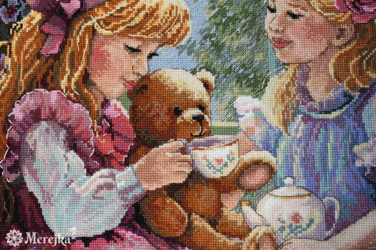 Merejka The Teaparty borduurpakket zomer 31x37 cm