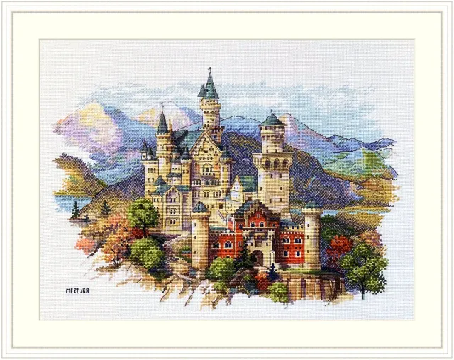 Merejka Neuschwanstein Castle borduurpakket Aida 16 25x35