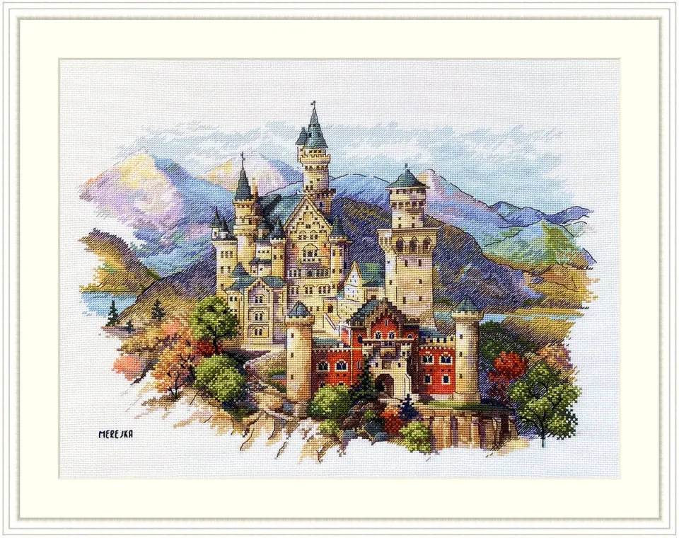 Merejka Neuschwanstein Castle borduurpakket Aida 16 25x35