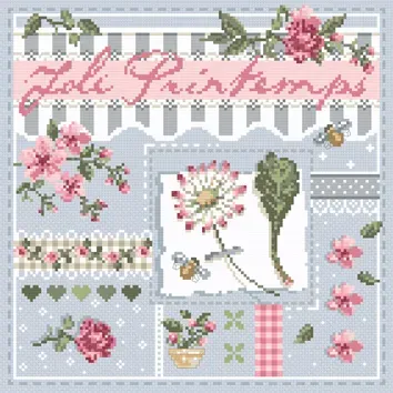 Madame la Fée Joli Printemps mini borduurpatroon 137x137