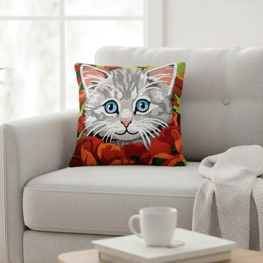 SEG Margot de Paris Kitten kussen borduurpakket 40x40 cm