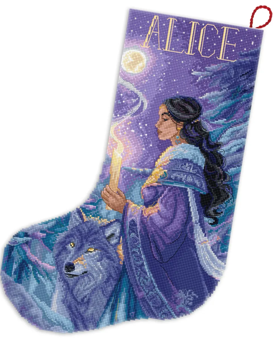 Leti Stitch L10-002 Arctic Enchantress kerstsok 25x37 cm