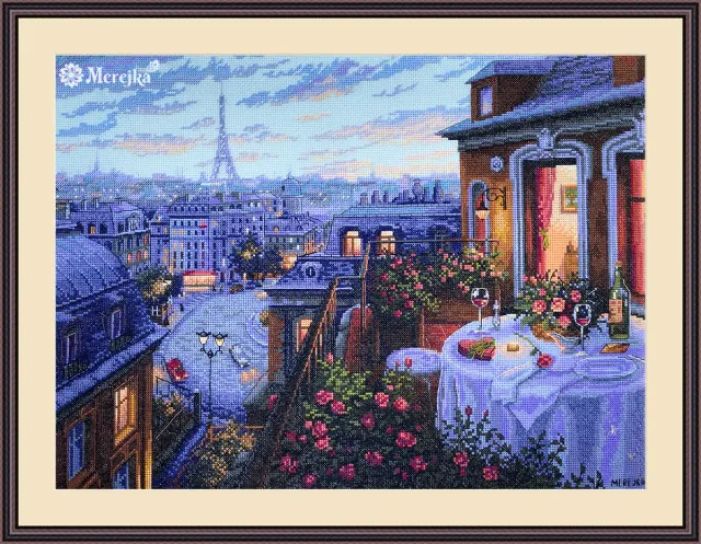 Merejka Paris Evening Deja Vu borduurpakket 30x40 Parijs