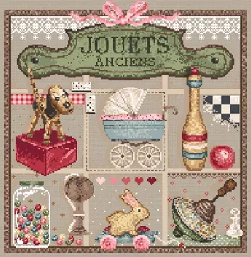 Madame la Fée Jouets Anciens borduurpatroon 190x197 kruissteek