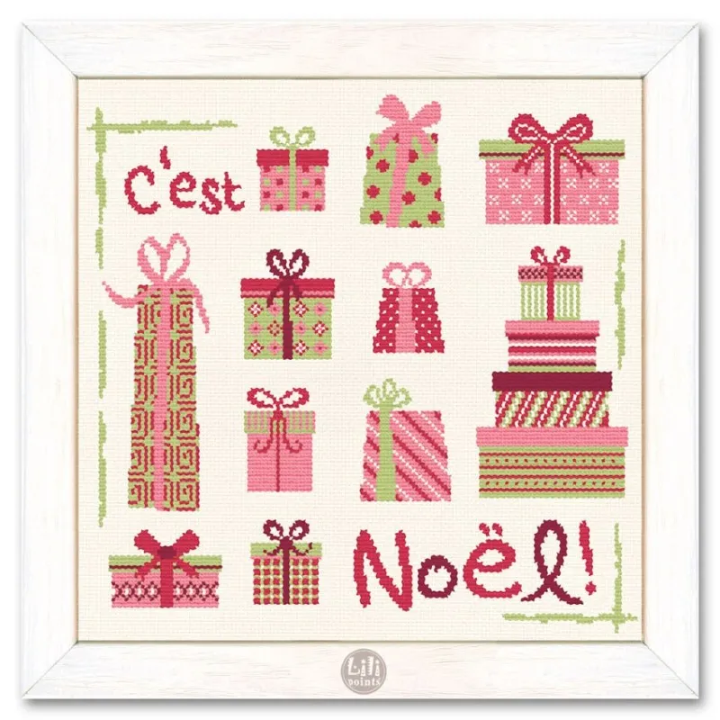 LiliPoints Christmas presents borduurpatroon kerst 2 varianten