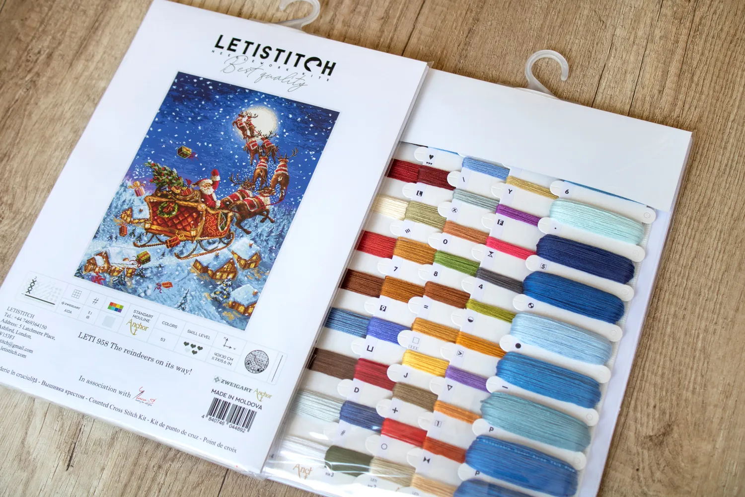 Leti Stitch LETI 958 Rendieren borduurpakket 40x30 cm kerst