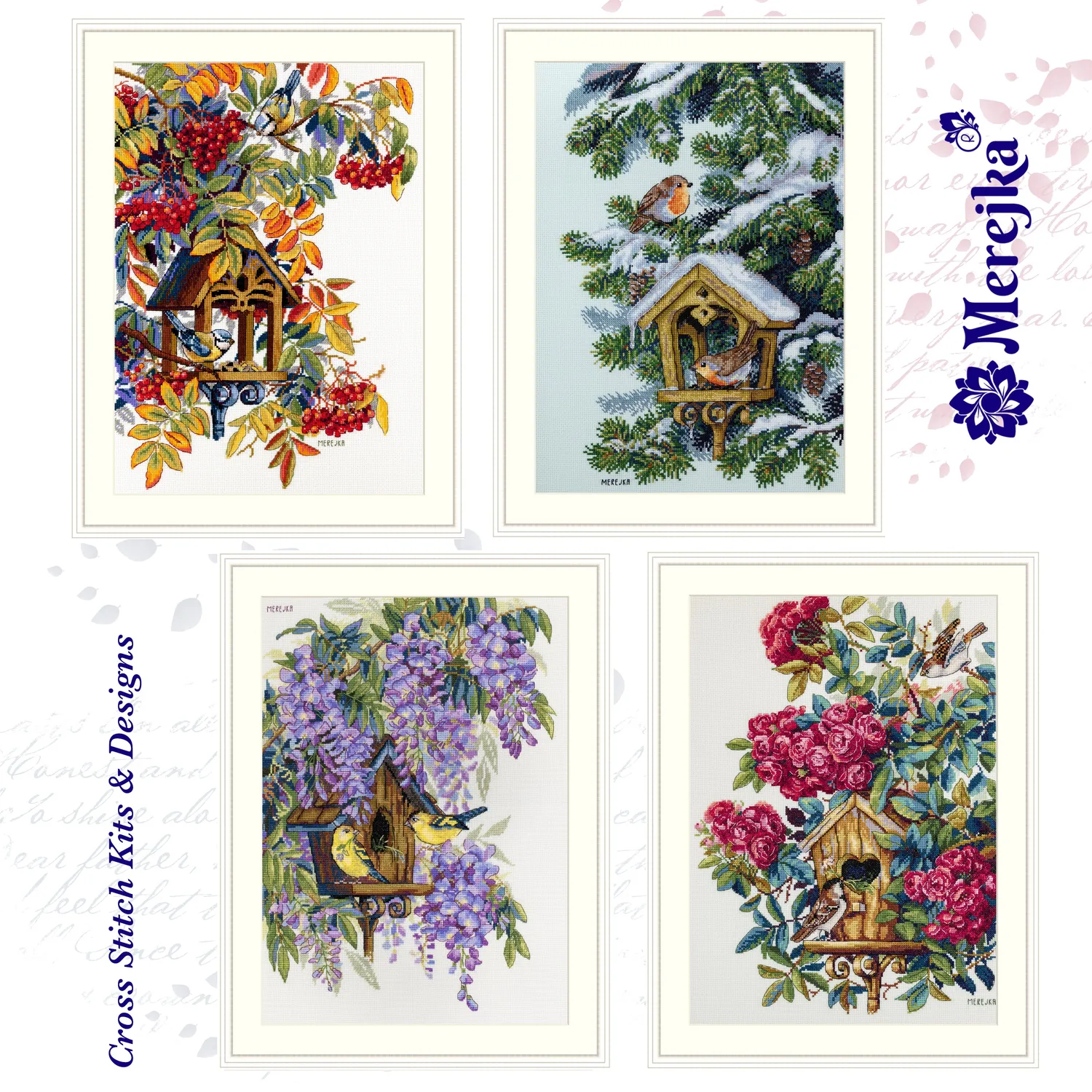Merejka Robins borduurpakket 25x36 vogels
