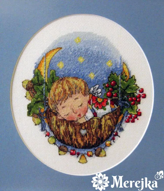 Merejka Lullaby for Son borduurpakket 15x19 wit Aida 16