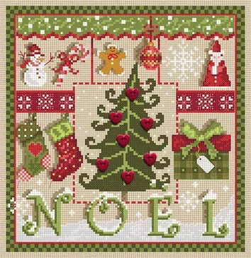 Madame la Fée Mini Coeurs de Noël borduurpatroon harten