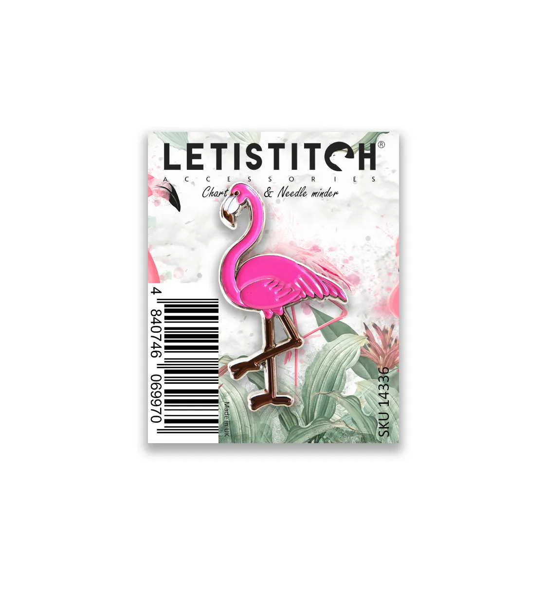 Leti Stitch Pink Flamingo 14336 naaldmagneet emaille