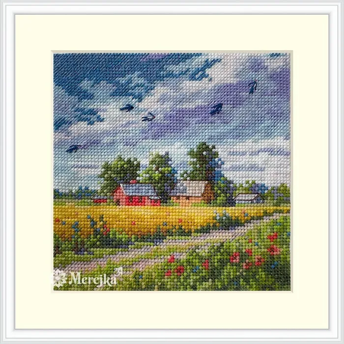 Merejka Summer borduurpakket 11,5x11,5 cm vogel