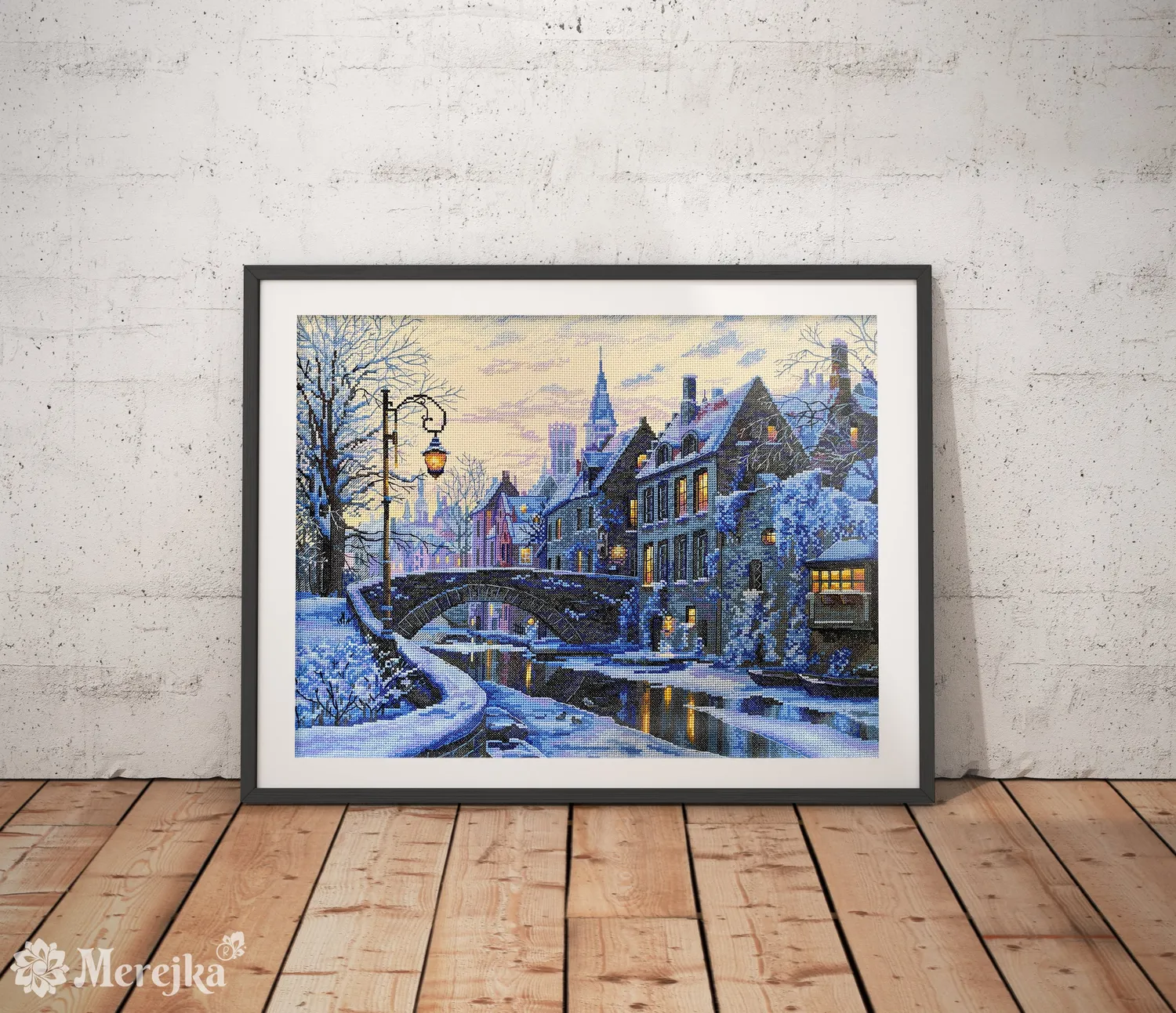 Merejka Winter Evening borduurpakket 30x40 cappuccino