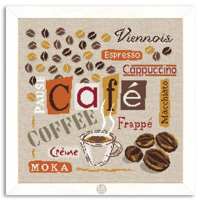 LiliPoints Coffee borduurpatroon koffie 2 versies
