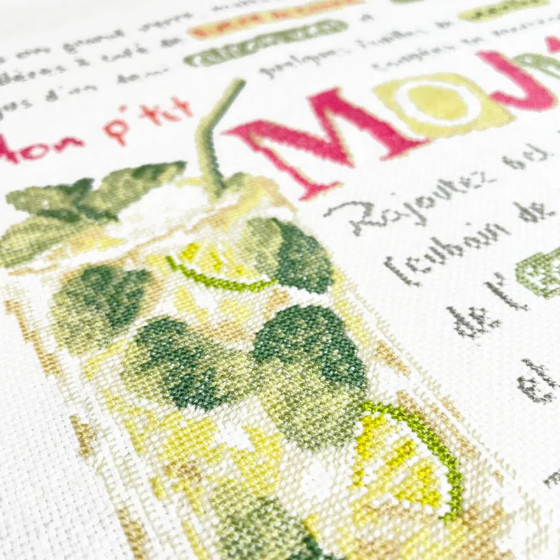 LiliPoints Mojito borduurpatroon theedoek 187 steken