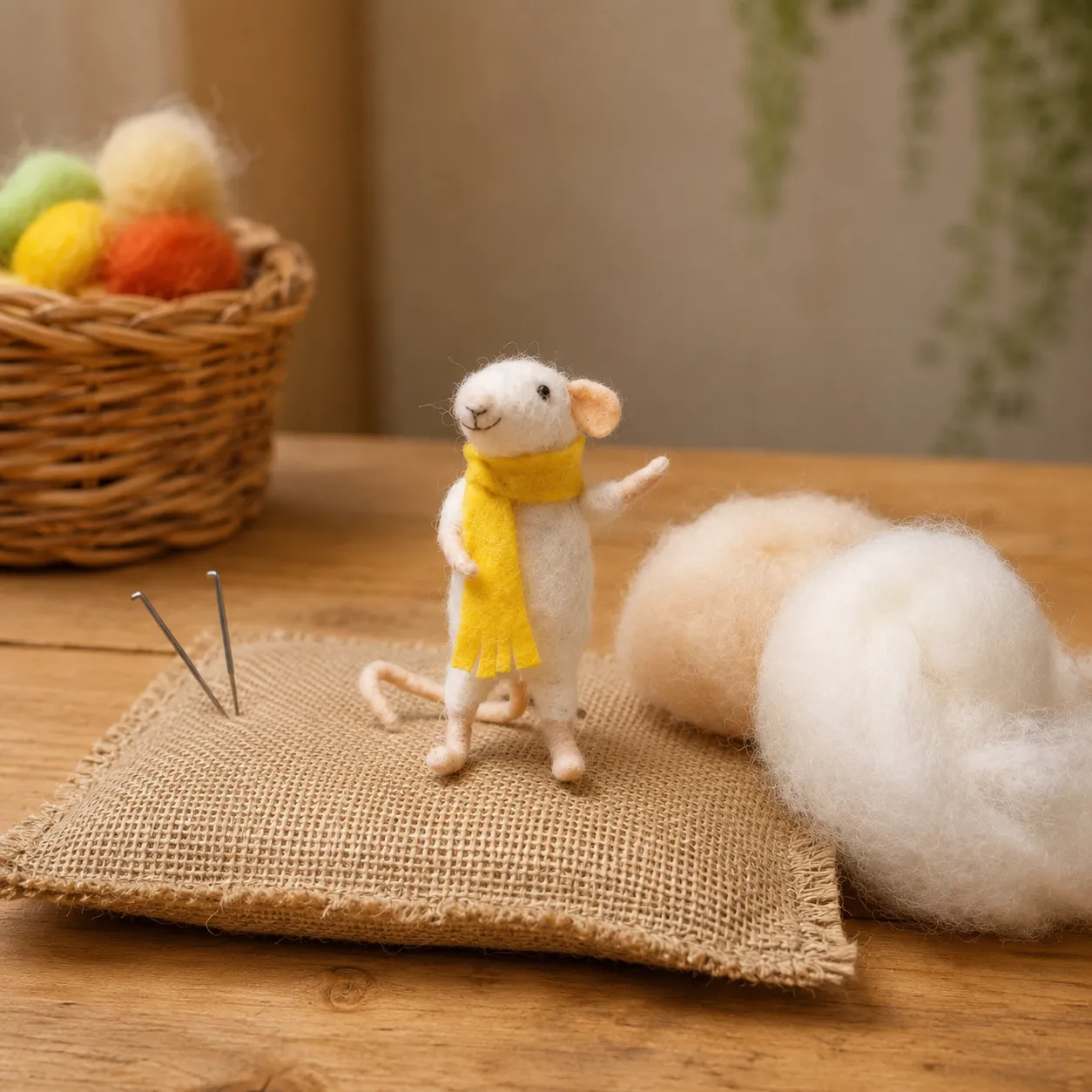 The Wool Family Sunny muis videotutorial naaldvilten beginner