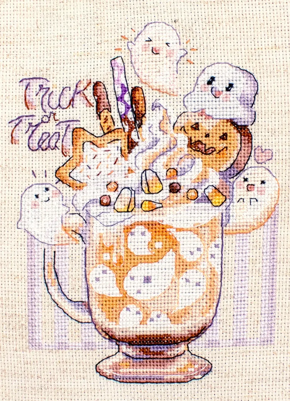 Leti Stitch L8810 Trick or Treat borduurpakket 13x17 cm