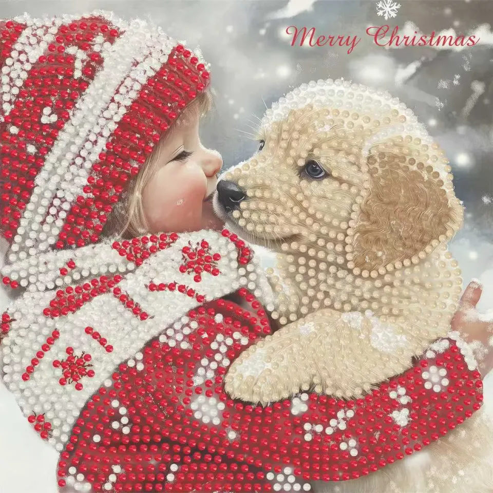 Leti Stitch Dazzle Dots 481-524 Puppy Love diamond painting kaart