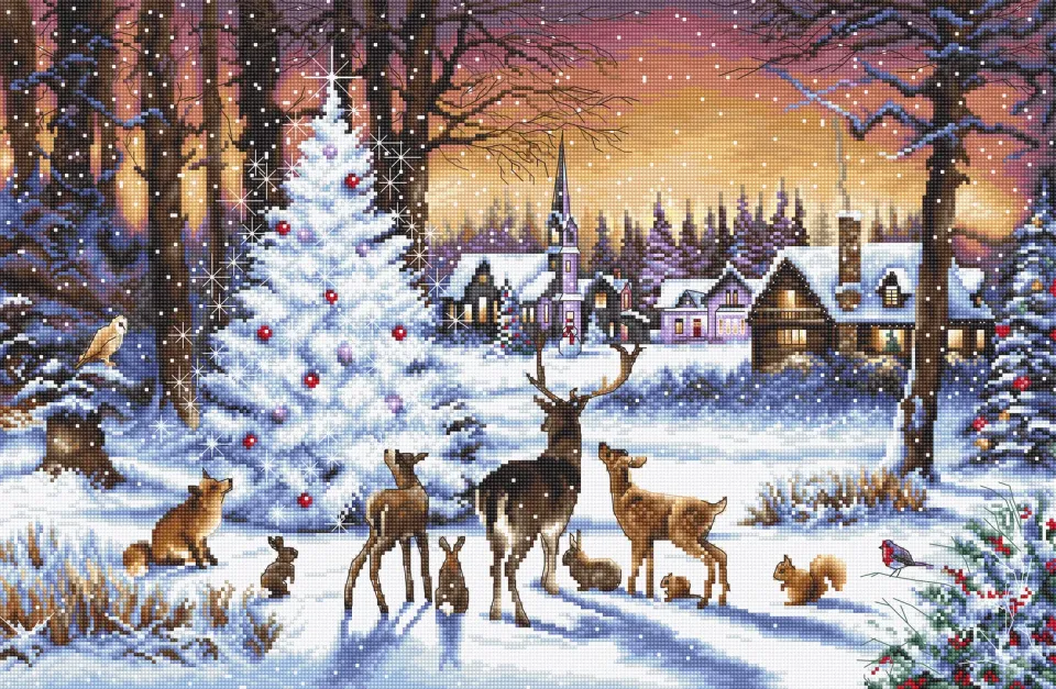 Leti Stitch 947 Christmas Wood borduurpakket 46x30 cm
