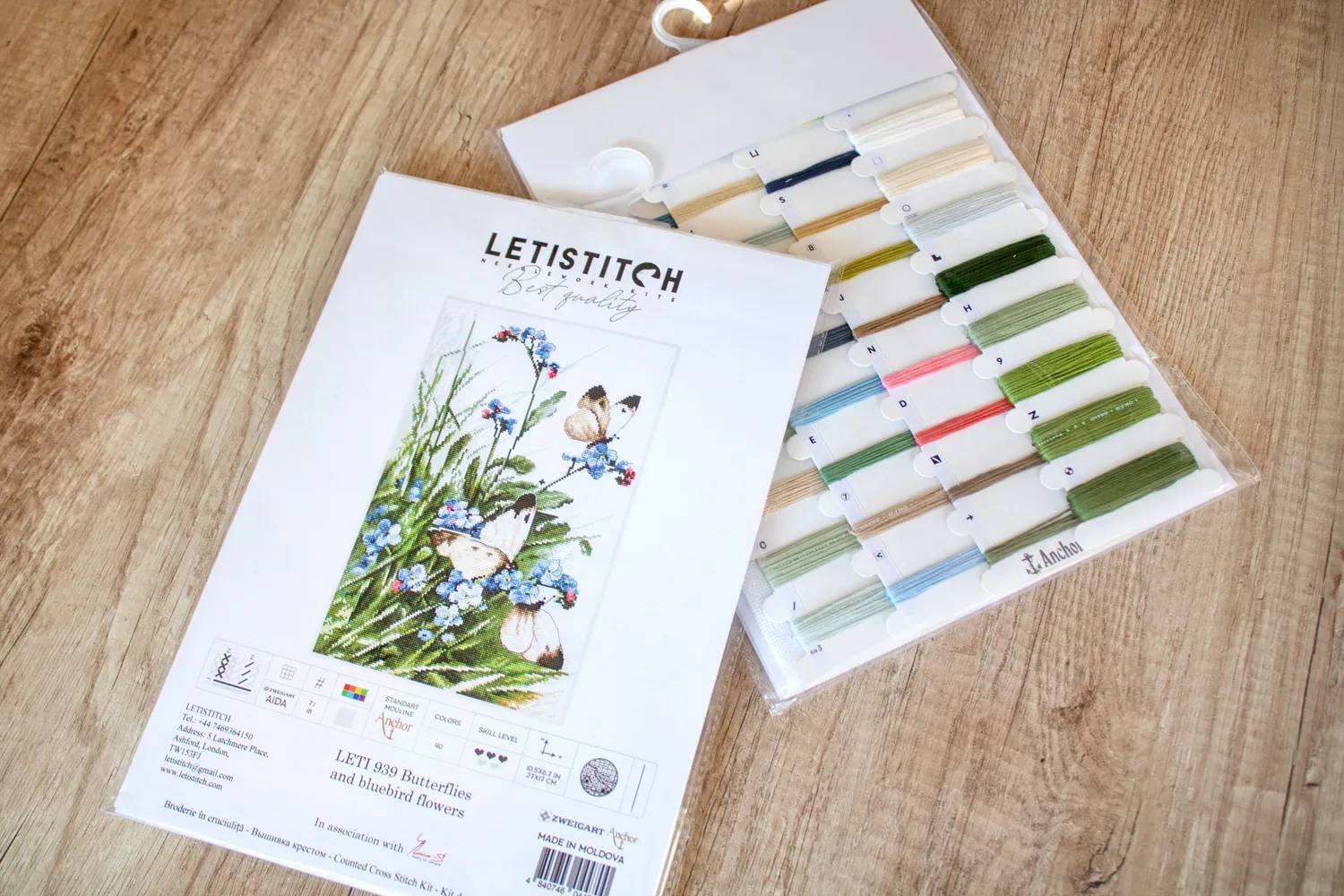 Leti Stitch LETI 939 borduurpakket vlinders 27x17 cm