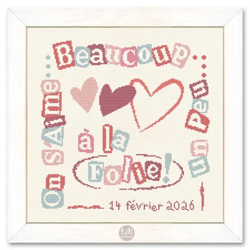 LiliPoints Valentine's Day kruissteekpatroon met alfabet