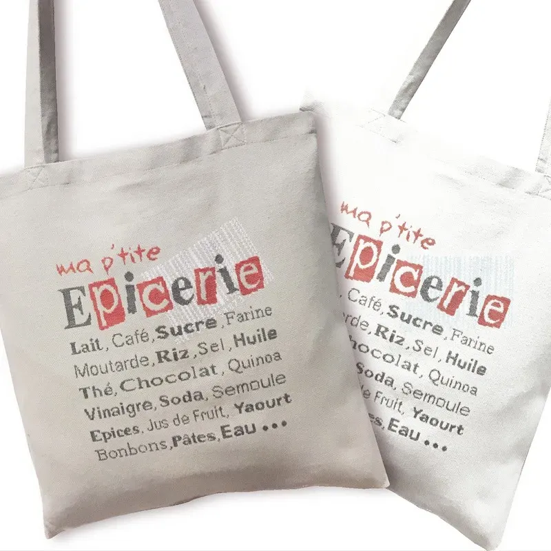 LiliPoints Epicerie Bag borduurpatroon kruissteek wit