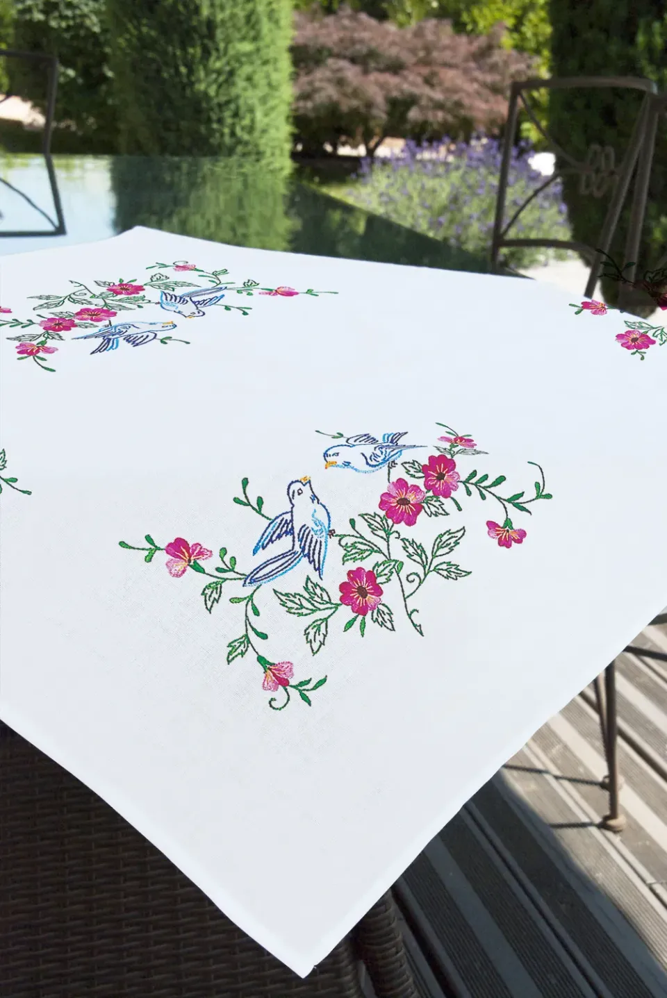 SEG Brodélia Oiseaux et Fleurs borduurkleed vogels en bloemen