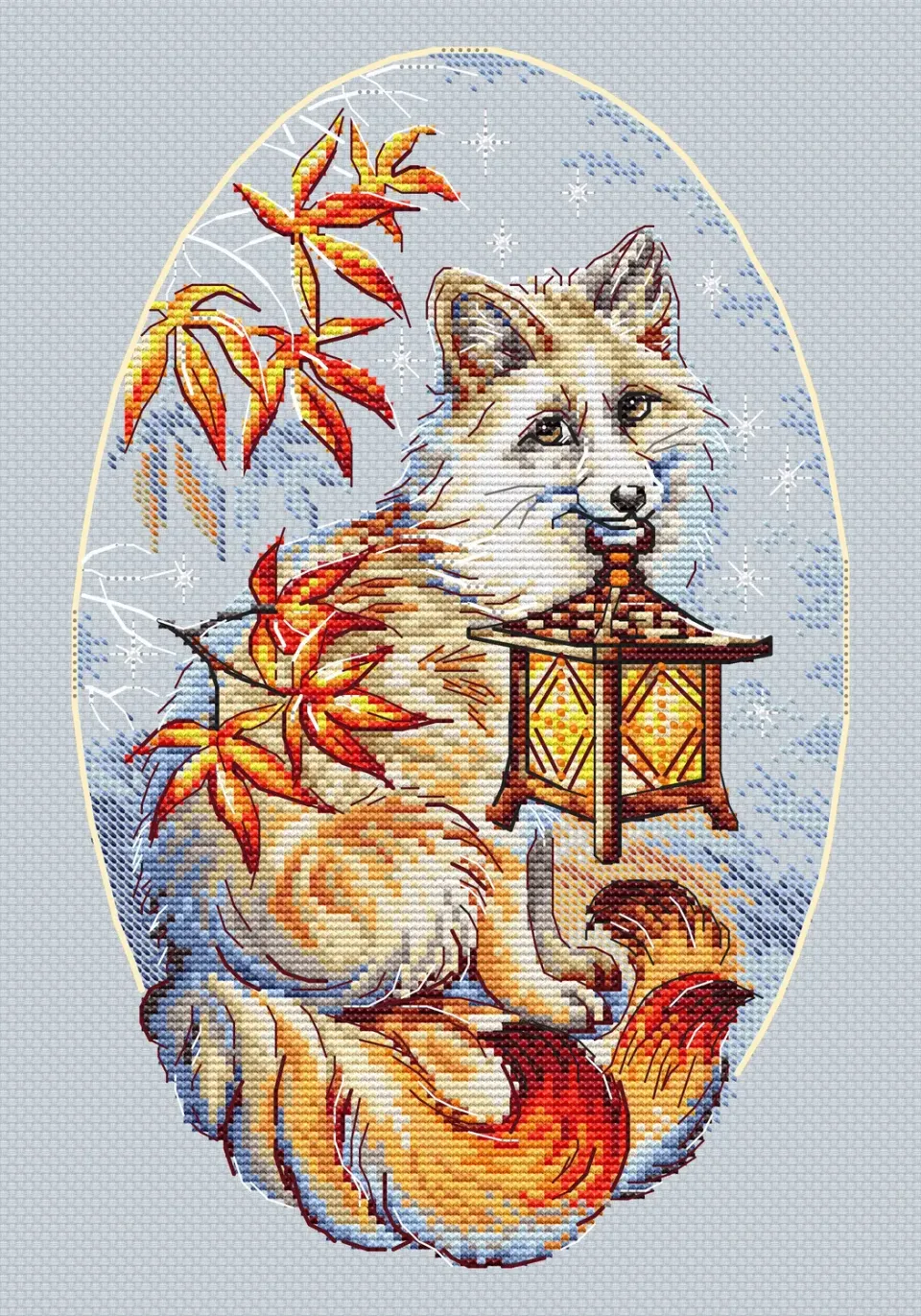 Leti Stitch L8900 Kitsune borduurpakket 15x23 cm met kralen