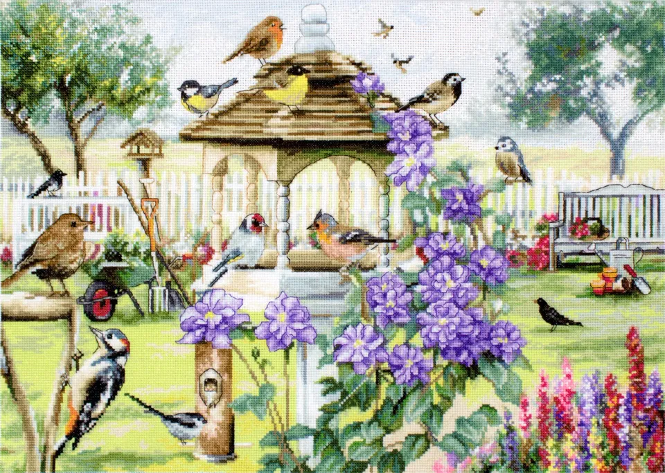 Leti Stitch 944 Bird Table borduurpakket 43x30 cm