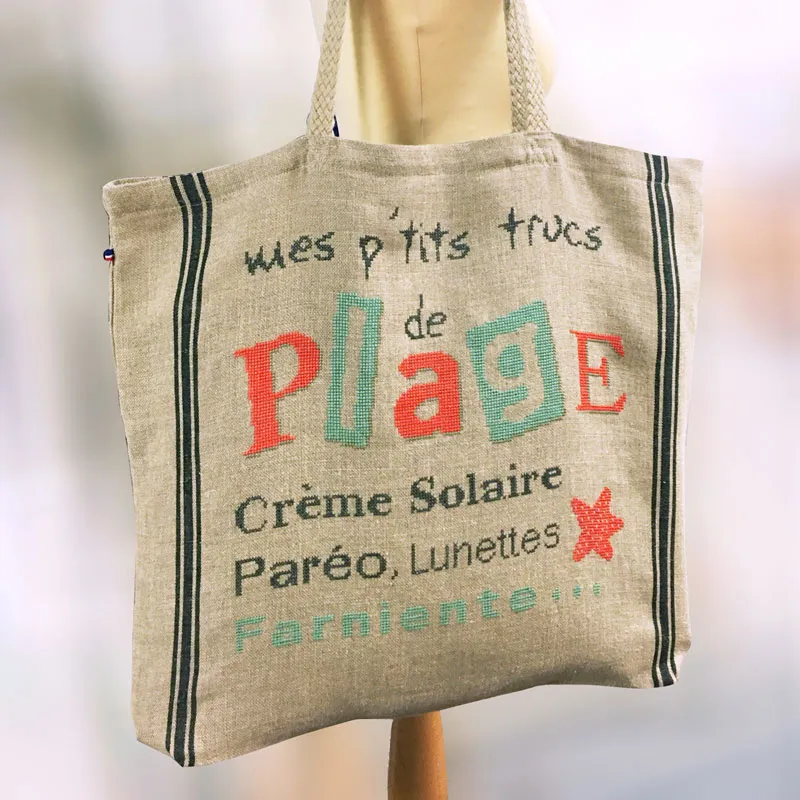 LiliPoints Beach Bag kruissteekpatroon strand
