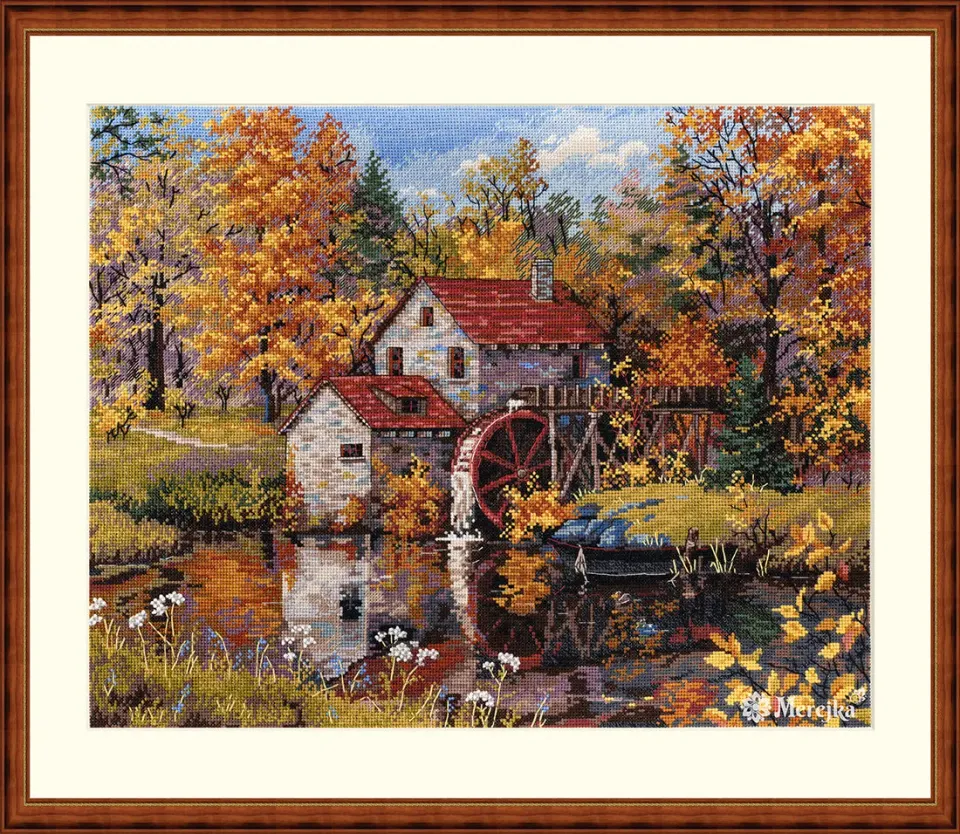 Merejka Watermill borduurpakket 31x40 cappuccino