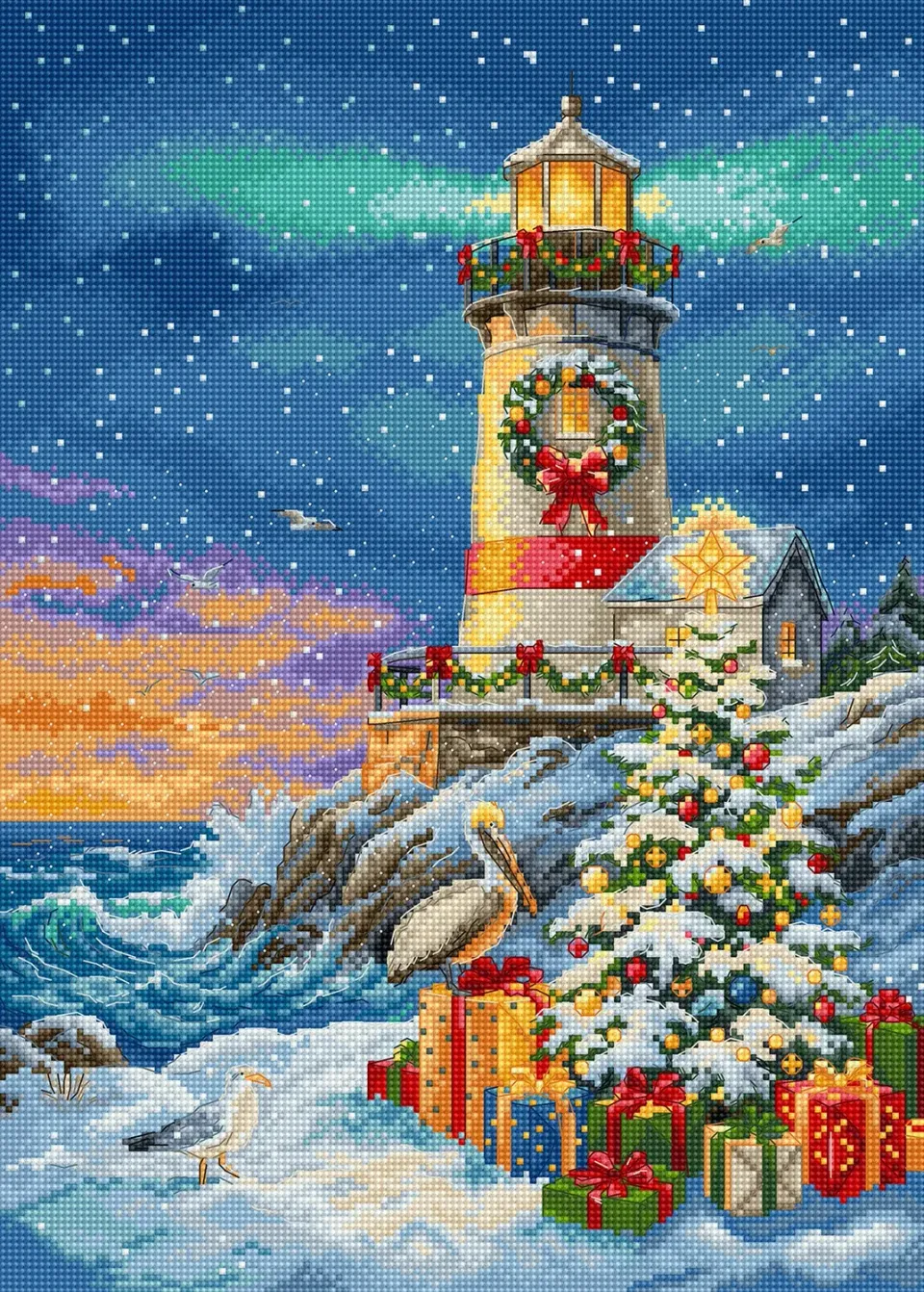 Leti Stitch L9993 Lighthouse Noel borduurpakket 23x32 cm