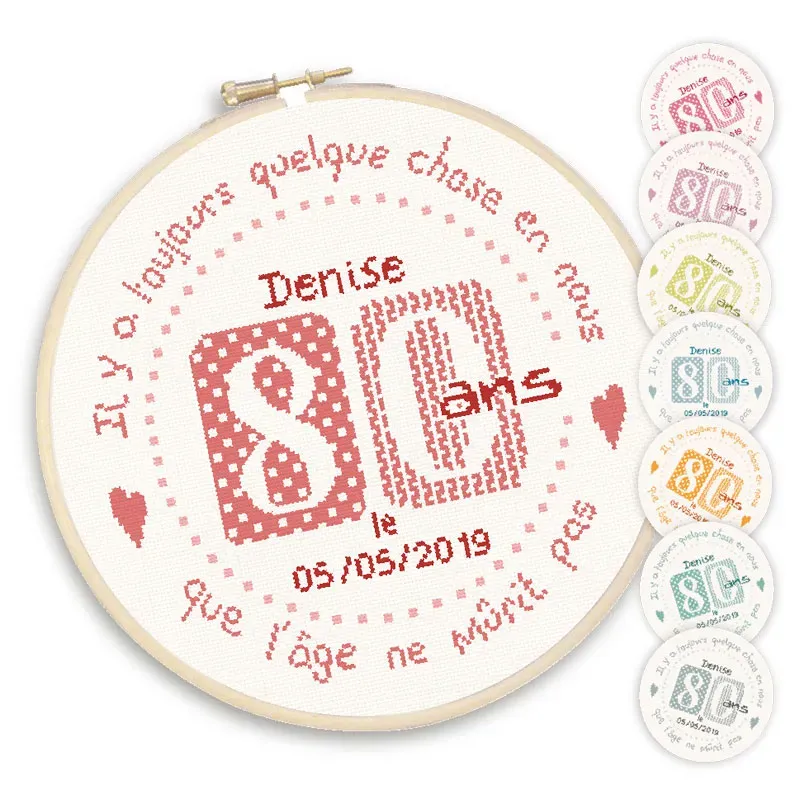 LiliPoints 80 borduurpatroon rond verjaardag
