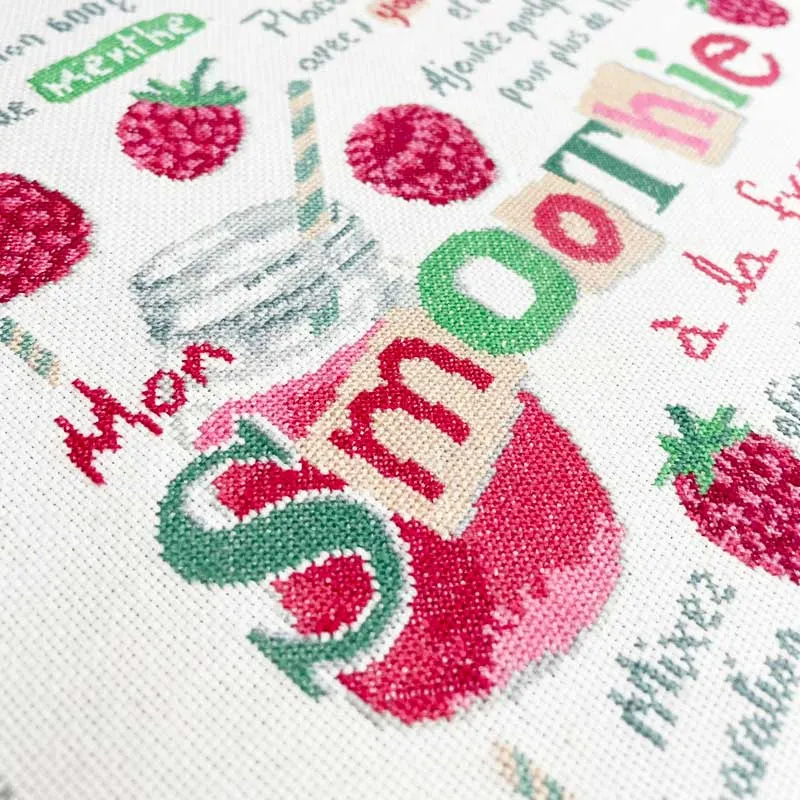 LiliPoints Raspberry Smoothie kruissteekpatroon 187x187