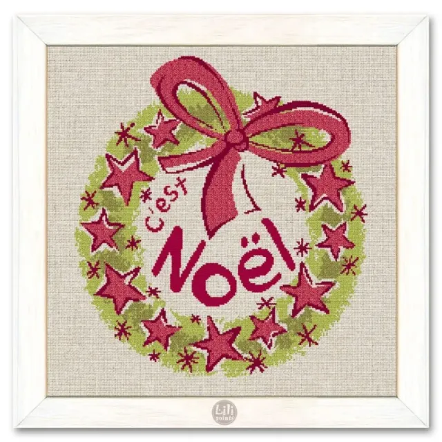 LiliPoints Christmas Wreath borduurpatroon kerstkrans