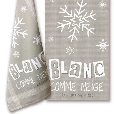 LiliPoints Blanc comme Neige theedoekpatroon grijs