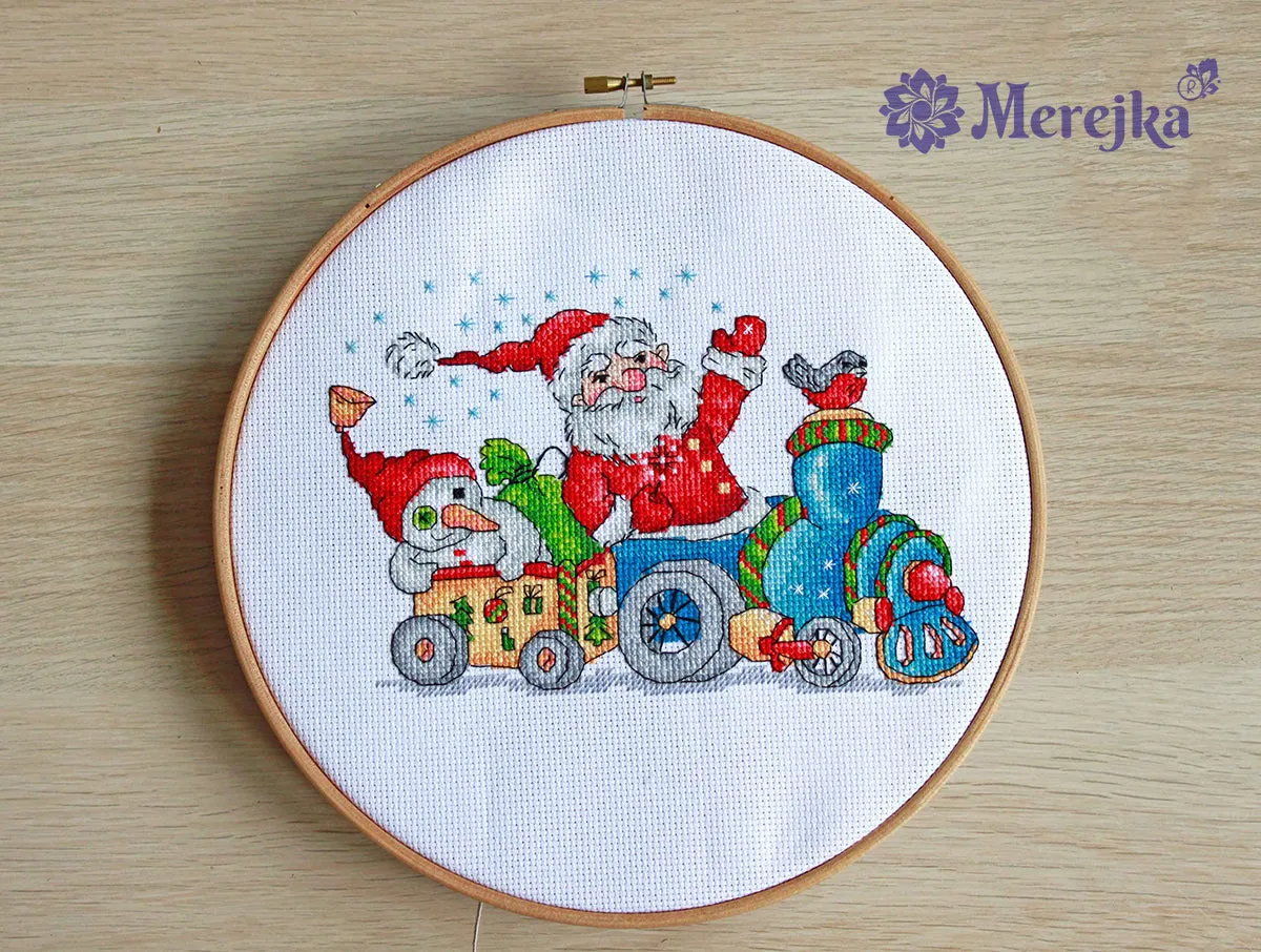 Merejka Christmas Travel borduurpakket 20x15 wit