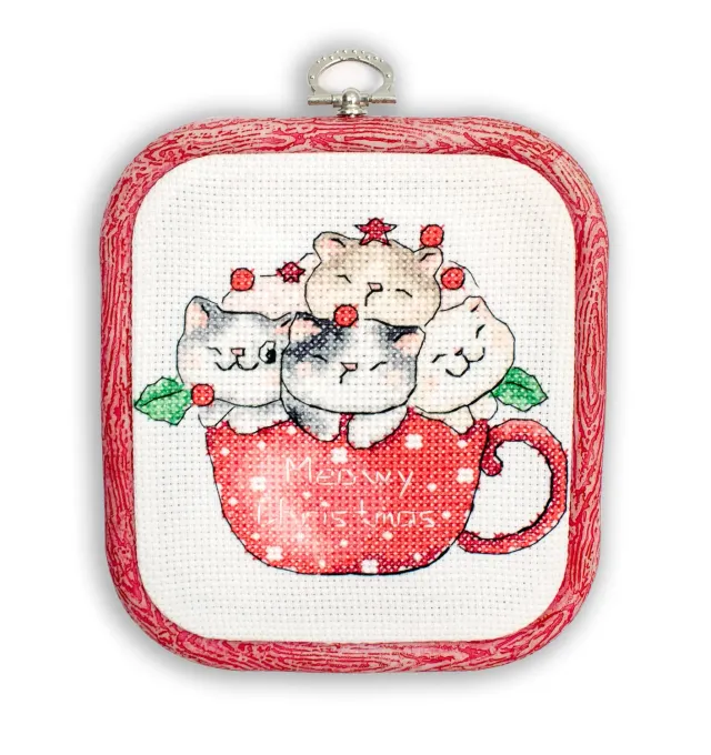 Leti Stitch L8080 Meowy Christmas borduurpakket met ring