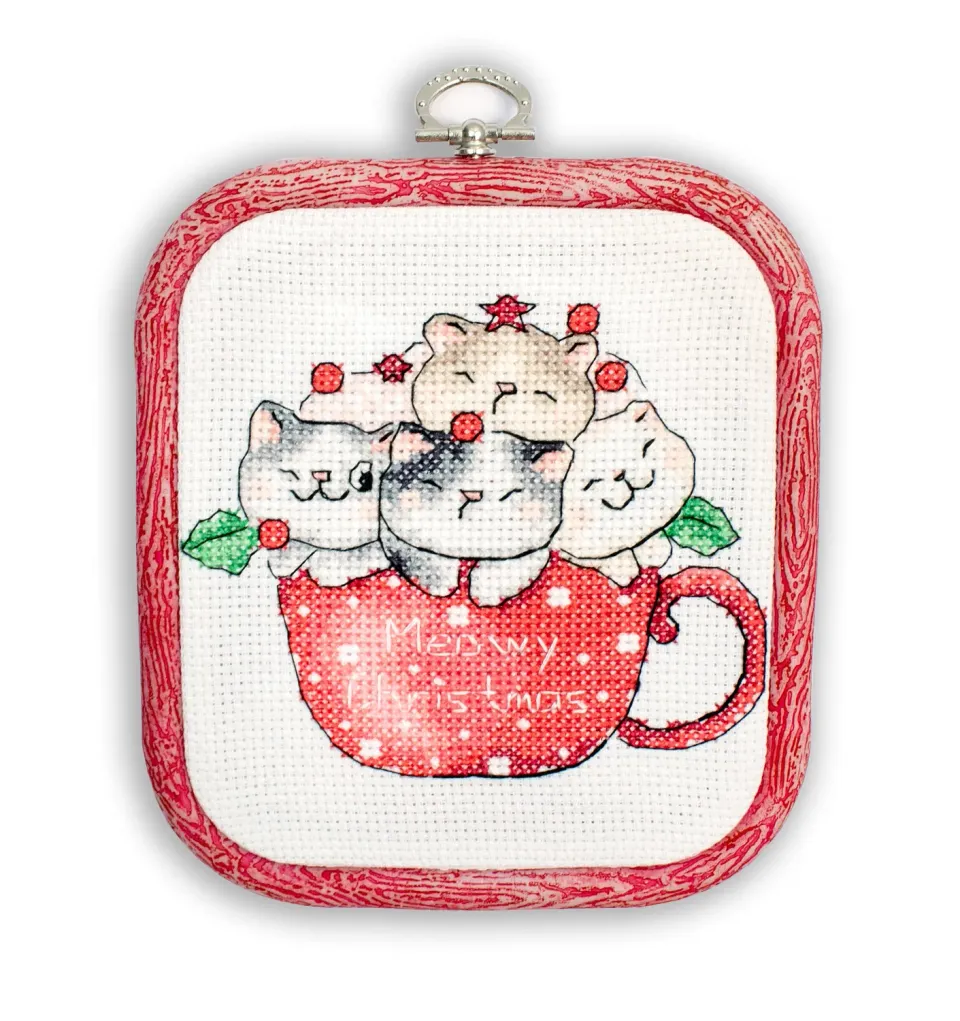 Leti Stitch L8080 Meowy Christmas borduurpakket met ring