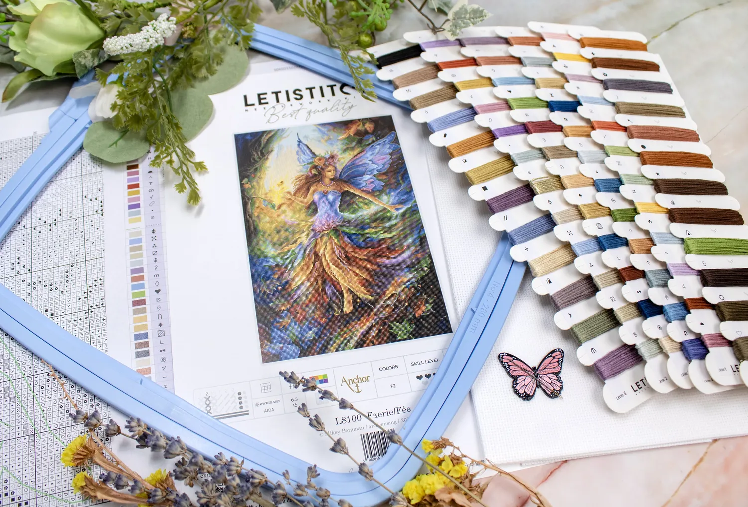 Leti Stitch L8100 Faerie Fee borduurpakket 24x37 cm fantasy