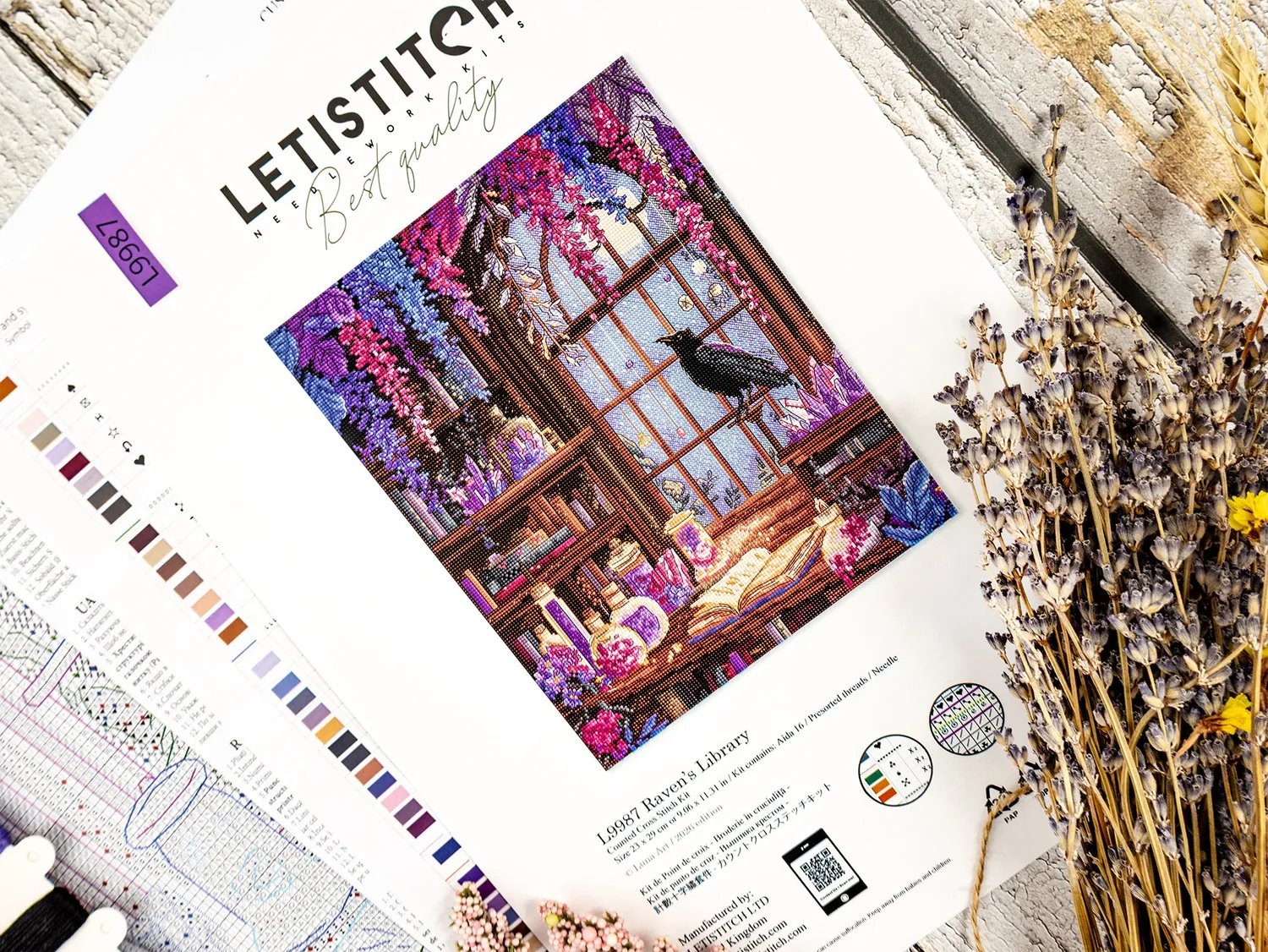 Leti Stitch L9987 Raven's Library borduurpakket fantasy