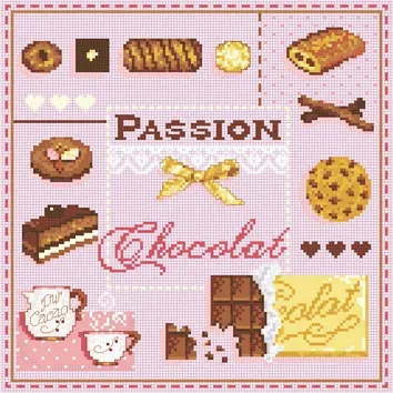 Madame la Fée Mini Chocolat 051 borduurkit 137x137 linnen aida