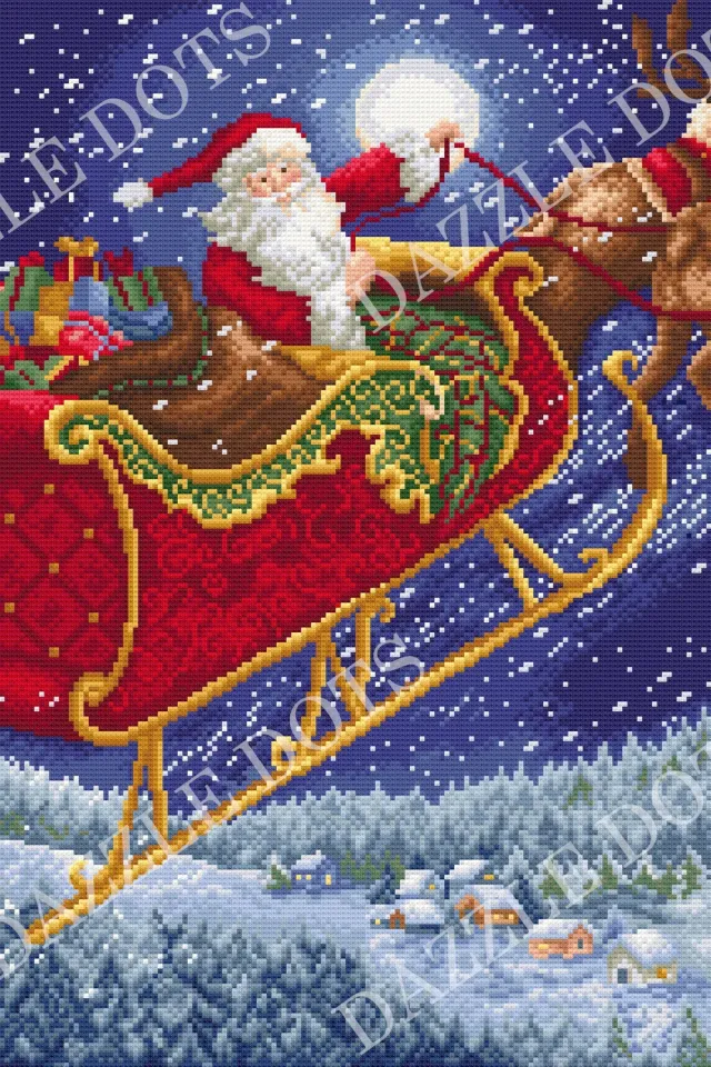 Leti Stitch Dazzle Dots LT20 Santa Sleigh diamond painting 40x60