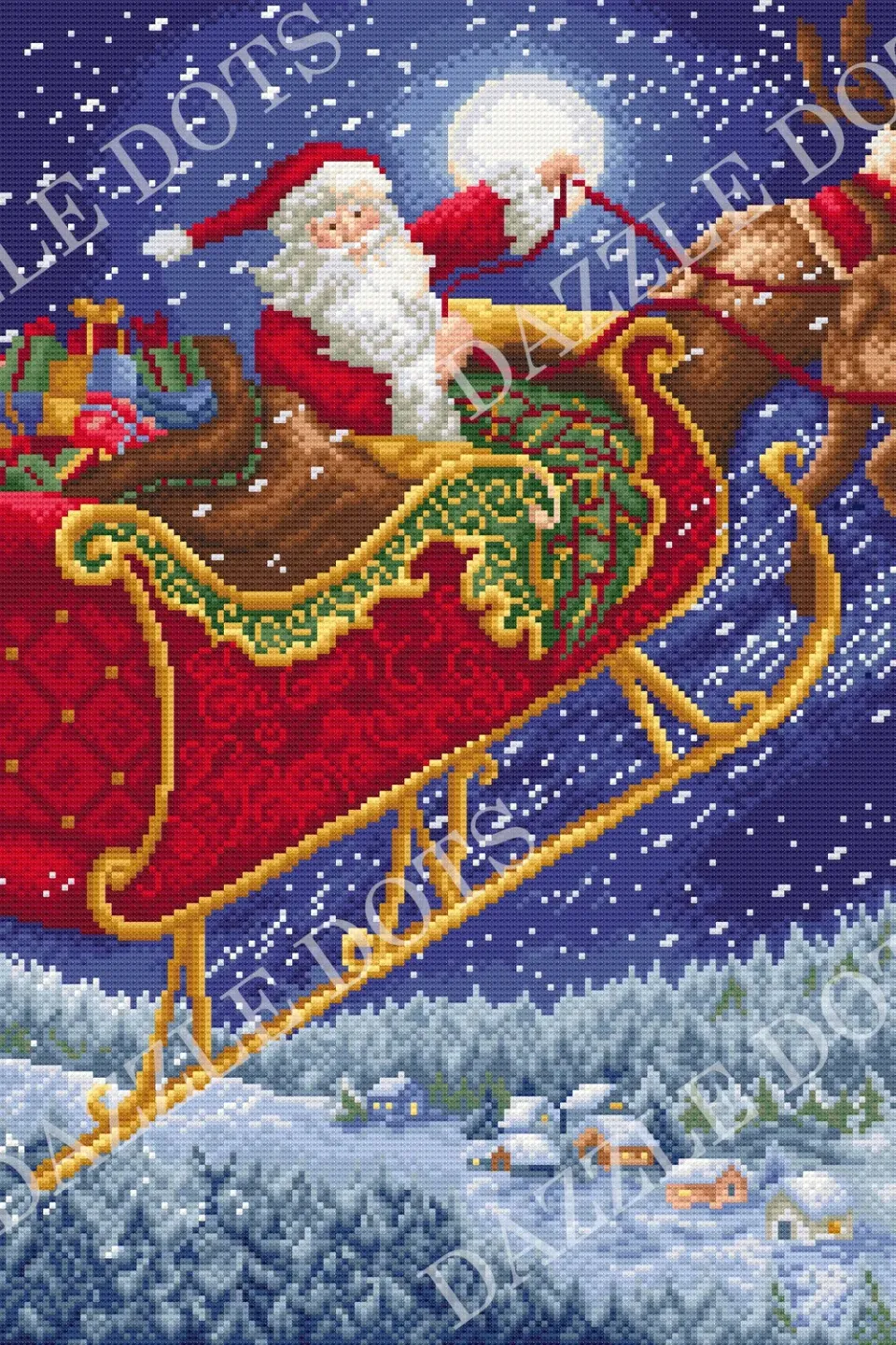 Leti Stitch Dazzle Dots LT20 Santa Sleigh diamond painting 40x60