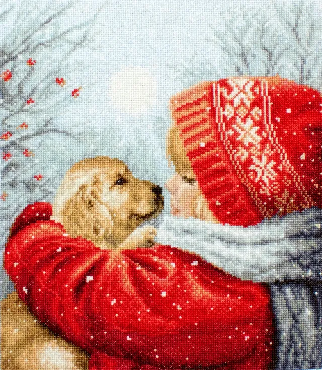 Leti Stitch L8019 Christmas Hugs borduurpakket 27x23 cm Aida